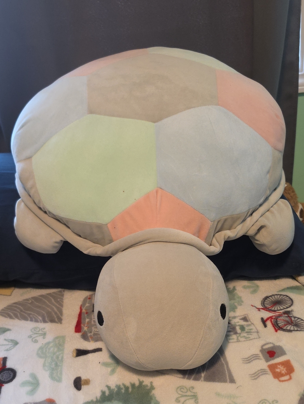 Plush Turtle Decorative Pillow - Pastel Multicolor